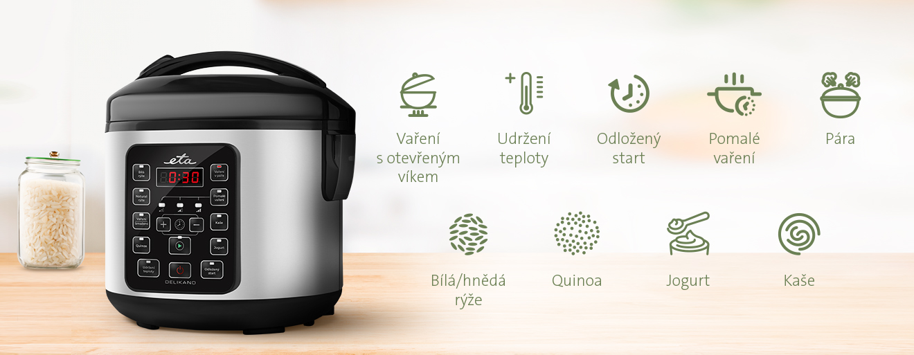 ETA Multifunkčný ryžovar Delicano 9131 90000 nerez 8